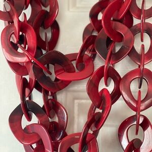 Sassy Jones Red Resin Link Necklace